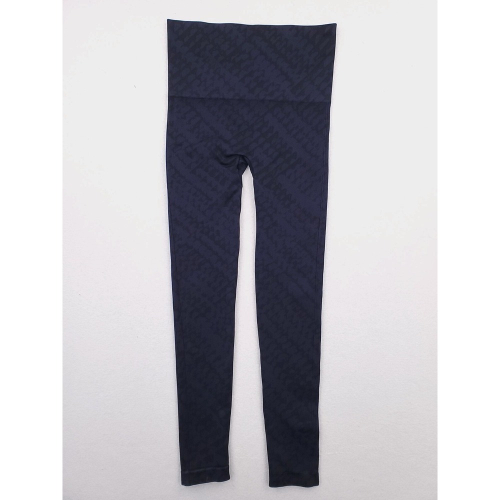 Spanx Leggings Womens Small Navy Blue Black Compression Yoga Pants Snakeskin